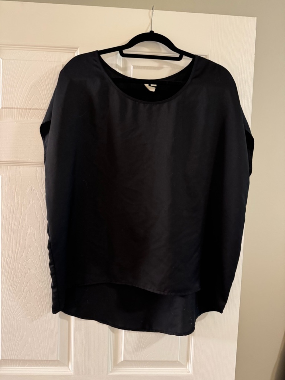 Frenchi Black Short Sleeve Layered Blouse